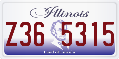 IL license plate Z365315