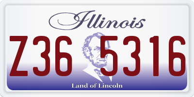 IL license plate Z365316