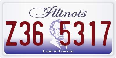 IL license plate Z365317
