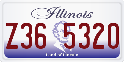 IL license plate Z365320