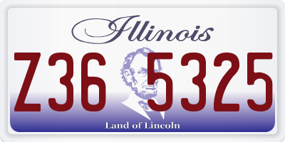 IL license plate Z365325