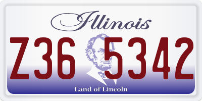 IL license plate Z365342