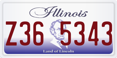 IL license plate Z365343