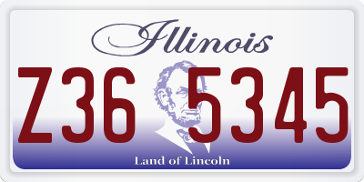 IL license plate Z365345
