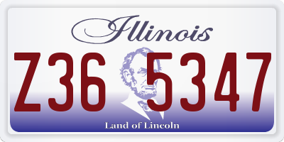 IL license plate Z365347