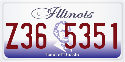 IL license plate Z365351