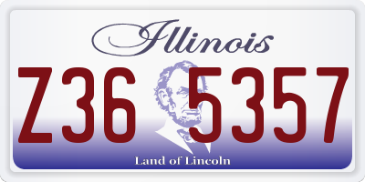 IL license plate Z365357