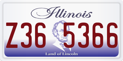 IL license plate Z365366