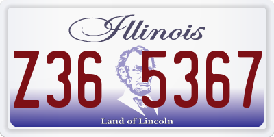 IL license plate Z365367