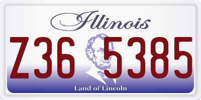 IL license plate Z365385