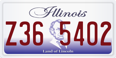 IL license plate Z365402