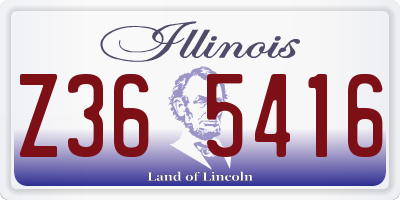 IL license plate Z365416