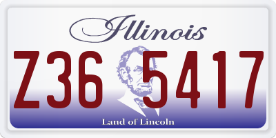 IL license plate Z365417
