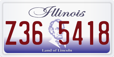 IL license plate Z365418