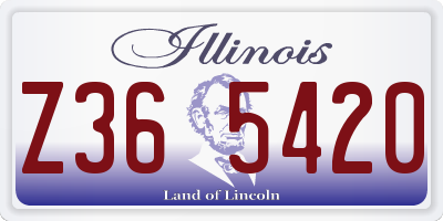 IL license plate Z365420