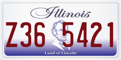IL license plate Z365421