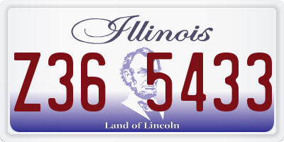 IL license plate Z365433