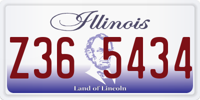 IL license plate Z365434