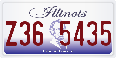 IL license plate Z365435