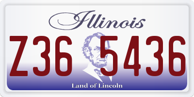 IL license plate Z365436