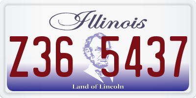 IL license plate Z365437