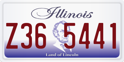 IL license plate Z365441
