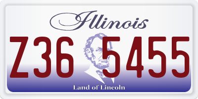IL license plate Z365455