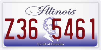 IL license plate Z365461