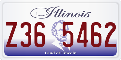 IL license plate Z365462