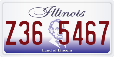 IL license plate Z365467