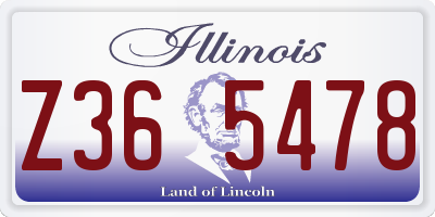 IL license plate Z365478