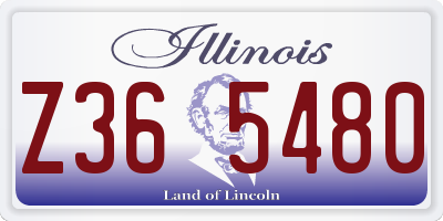 IL license plate Z365480