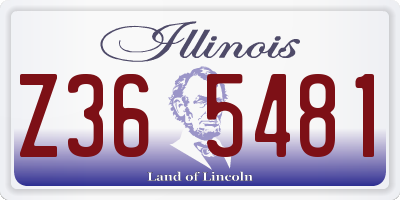 IL license plate Z365481