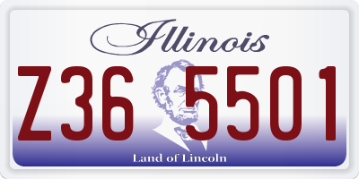 IL license plate Z365501