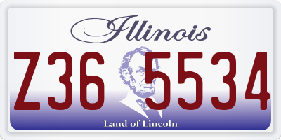 IL license plate Z365534