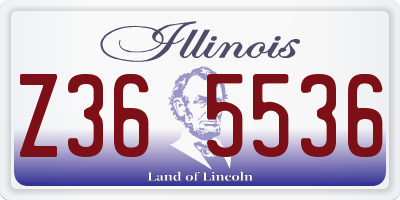 IL license plate Z365536