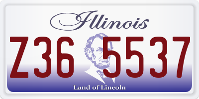 IL license plate Z365537