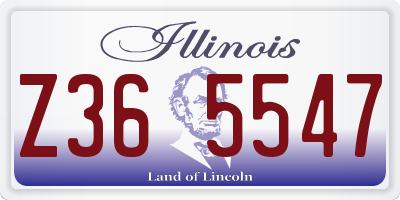 IL license plate Z365547