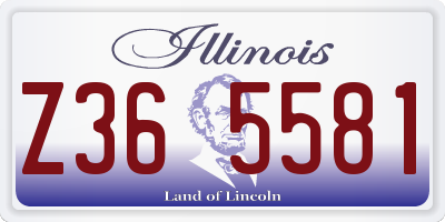 IL license plate Z365581