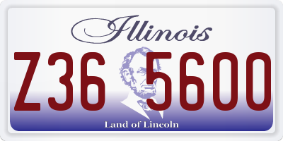 IL license plate Z365600
