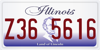 IL license plate Z365616