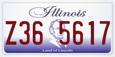 IL license plate Z365617