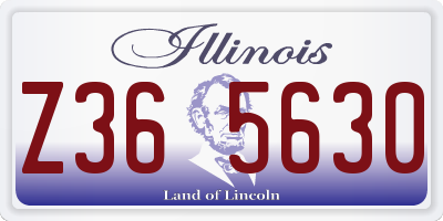 IL license plate Z365630
