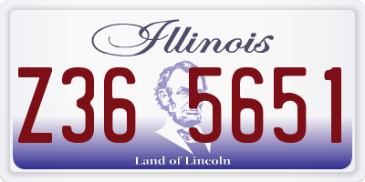 IL license plate Z365651