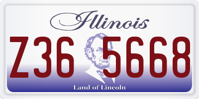 IL license plate Z365668