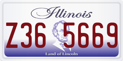 IL license plate Z365669