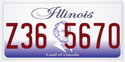 IL license plate Z365670