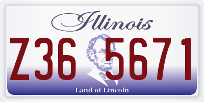 IL license plate Z365671