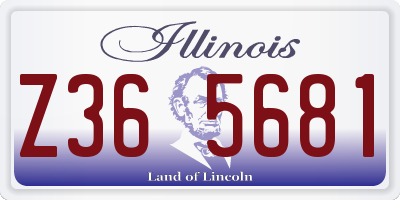 IL license plate Z365681