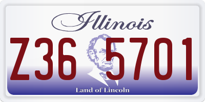 IL license plate Z365701